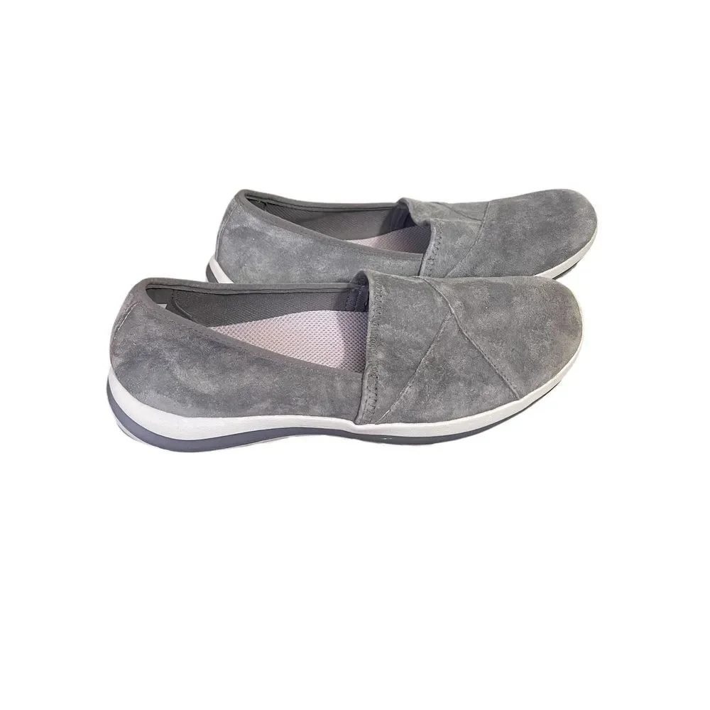 L.L.Bean Gray Suede Slip On Comfort Shoes Casual Walking Flats
